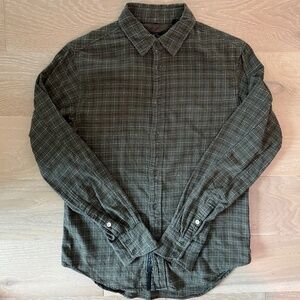 Rag & Bone Olive Checkered Button Down Shirt